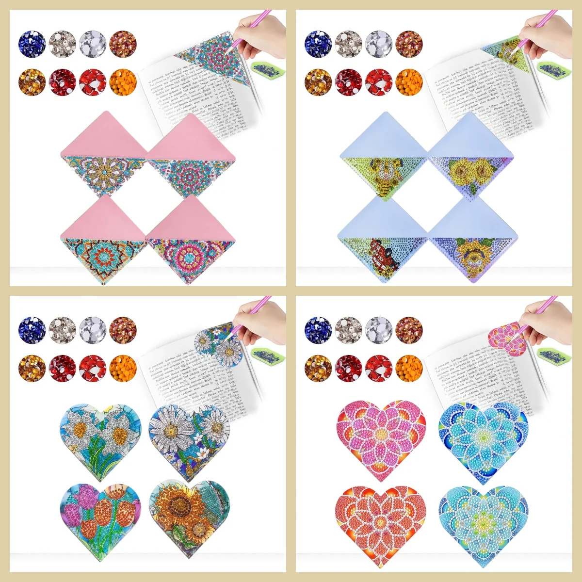 4 набора алмазной живописи «сделай сам», угловые закладки из искусственной кожи на тему мандалы, в подарок для взрослых читателей и поделок.
4 набора алмазной живописи «сделай сам», угловые закладки из искусственной кожи на тему мандалы, в подарок для взрослых читателей и поделок.