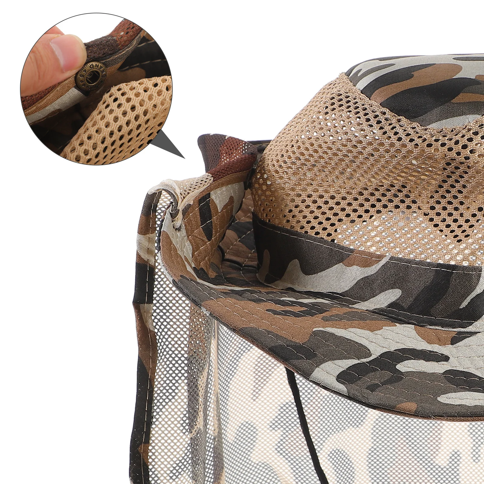 Green Camouflage Fishing Hat Neck Flap Net Lightweight Nylon Breathable Wide Brim Outdoor Bug Protection Fishing Hats 
Green Camouflage Fishing Hat Neck Flap Net Lightweight Nylon Breathable Wide Brim Outdoor Bug Protection Fishing Hats
