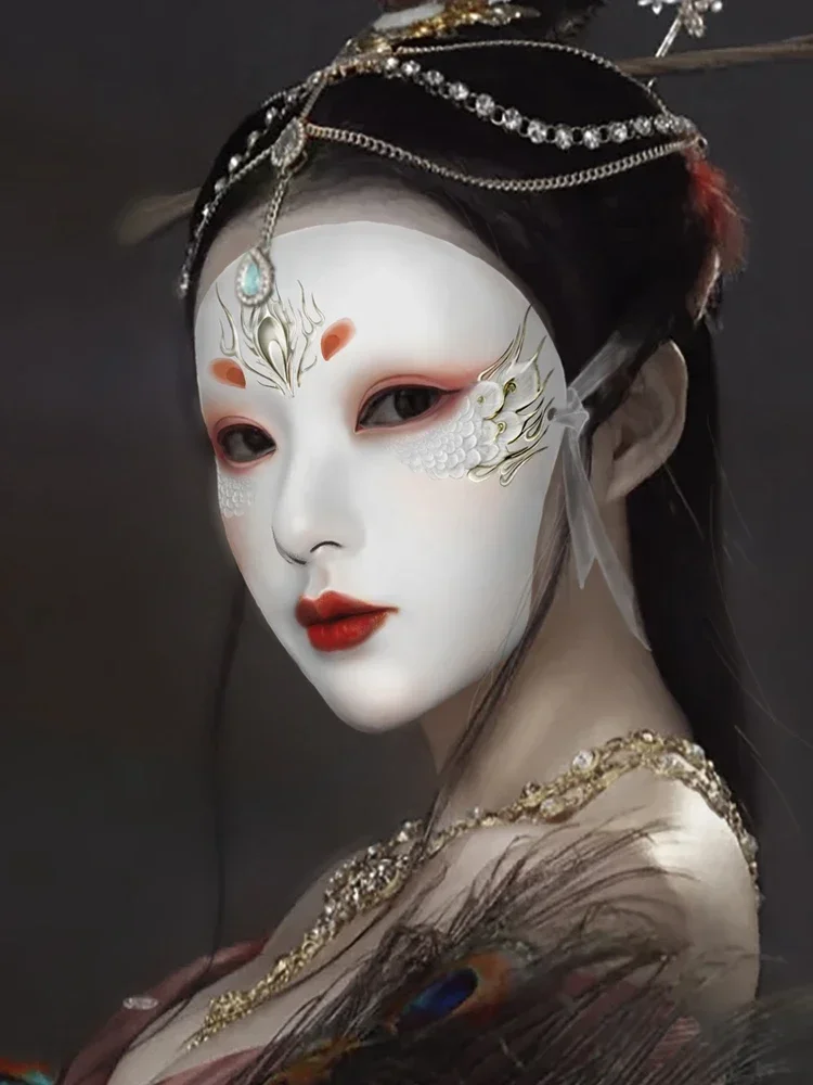 Mask Retro Ancient Style Full Face Adult Style Han Chinese Clothing Accessories Props Suitable Party Halloween Stage Secret Room
Mask Retro Ancient Style Full Face Adult Style Han Chinese Clothing Accessories Props Suitable Party Halloween Stage Secret Room