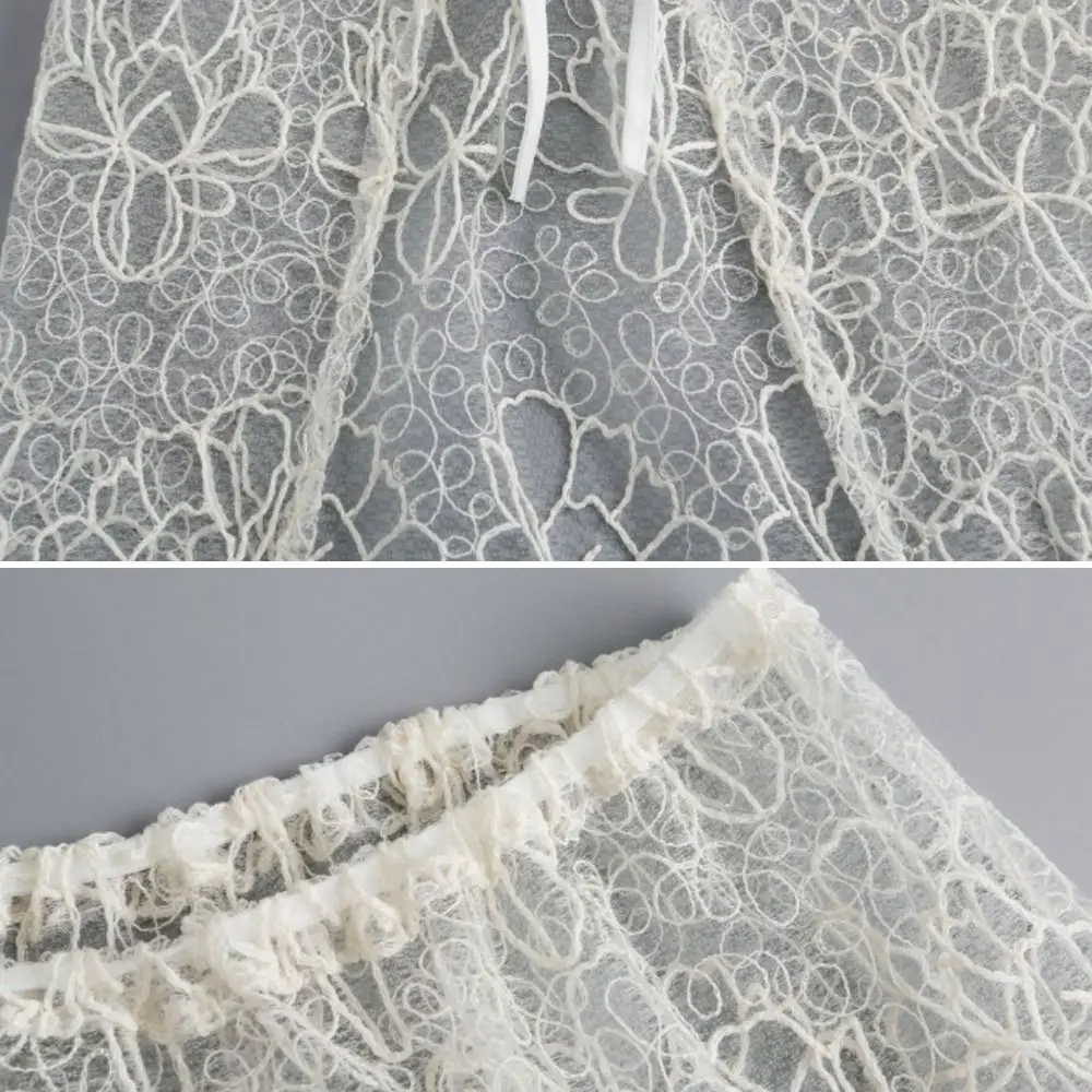 Embroidered Flower Lace Floral Embroidery Skirt Y2K Streetwear Harajuku Layering Gauze Skirt Drawstring See Through Butt Curtain
Embroidered Flower Lace Floral Embroidery Skirt Y2K Streetwear Harajuku Layering Gauze Skirt Drawstring See Through Butt Curtain