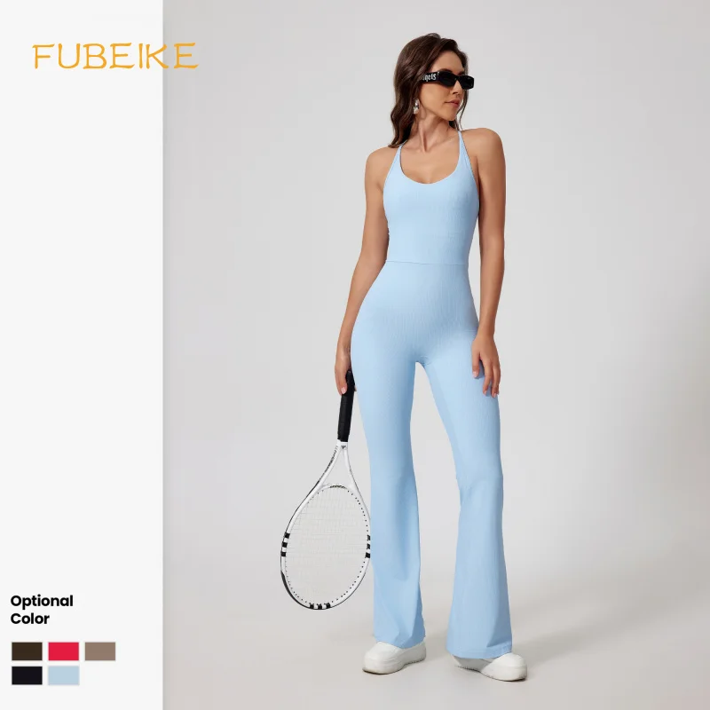 FUBEIKE Summer Outfit Woman Seamless Yoga Jumpsuits Set Beauty Back Women's Tracksuit Female Clothing Flared Trousers Outdoors
FUBEIKE Summer Outfit Woman Seamless Yoga Jumpsuits Set Beauty Back Women's Tracksuit Female Clothing Flared Trousers Outdoors