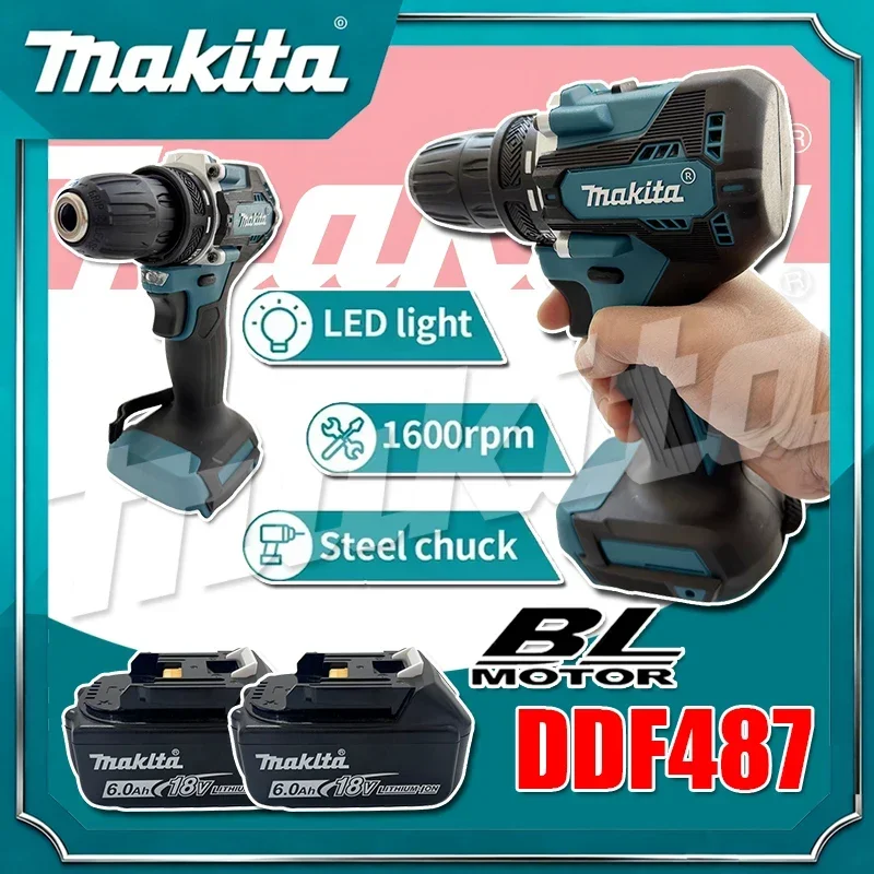 Аккумуляторная бесщеточная дрель-шуруповерт Makita DDF487 18В, компактная, с высоким крутящим моментом, LXT, с регулируемой скоростью, электроинструмент с бесщеточным двигателем
Аккумуляторная бесщеточная дрель-шуруповерт Makita DDF487 18В, компактная, с высоким крутящим моментом, LXT, с регулируемой скоростью, электроинструмент с бесщеточным двигателем