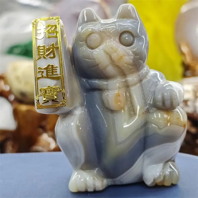 Natural Agate Fortune Cat Carving Crystal Healing Figurines Home Decorations DIY Holiday Christmas Present 1pcs
Natural Agate Fortune Cat Carving Crystal Healing Figurines Home Decorations DIY Holiday Christmas Present 1pcs