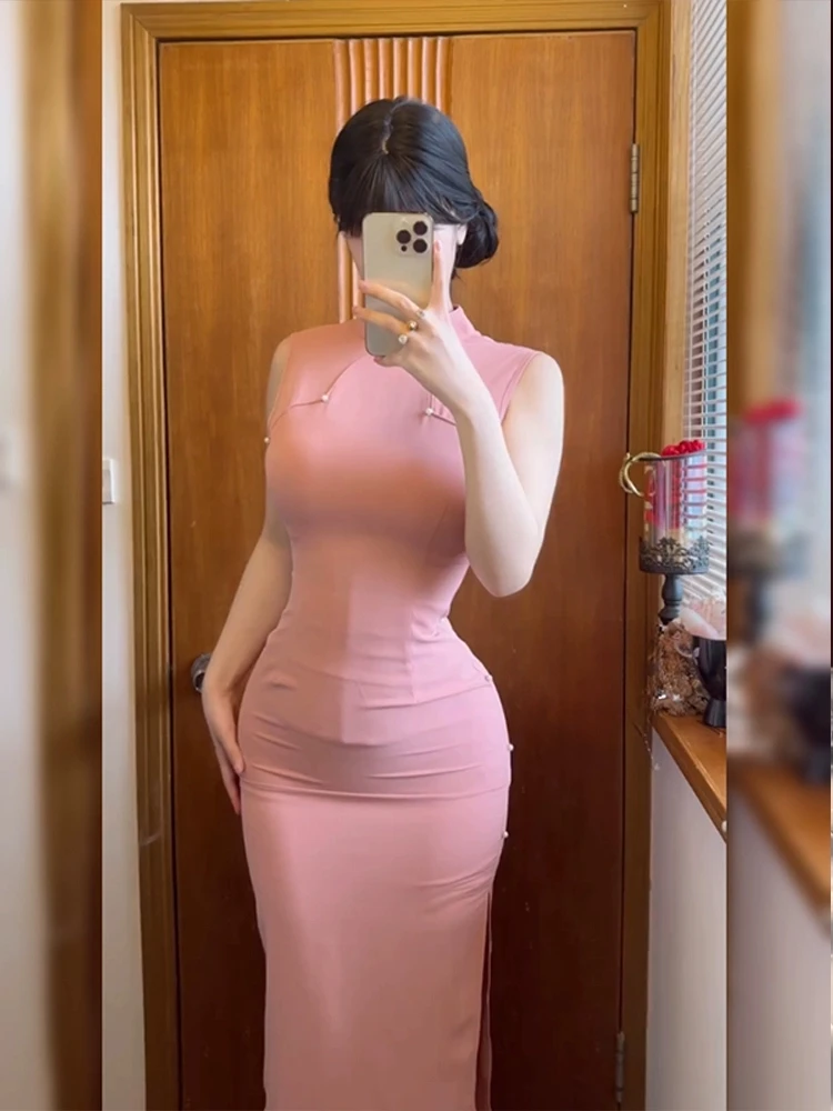 XZY New Chinese Sle Pink Qipao Dr Women's plus Size Slimming High Waist Long Skirt Ele Summer Faion Bodycon Dr
XZY New Chinese Sle Pink Qipao Dr Women's plus Size Slimming High Waist Long Skirt Ele Summer Faion Bodycon Dr