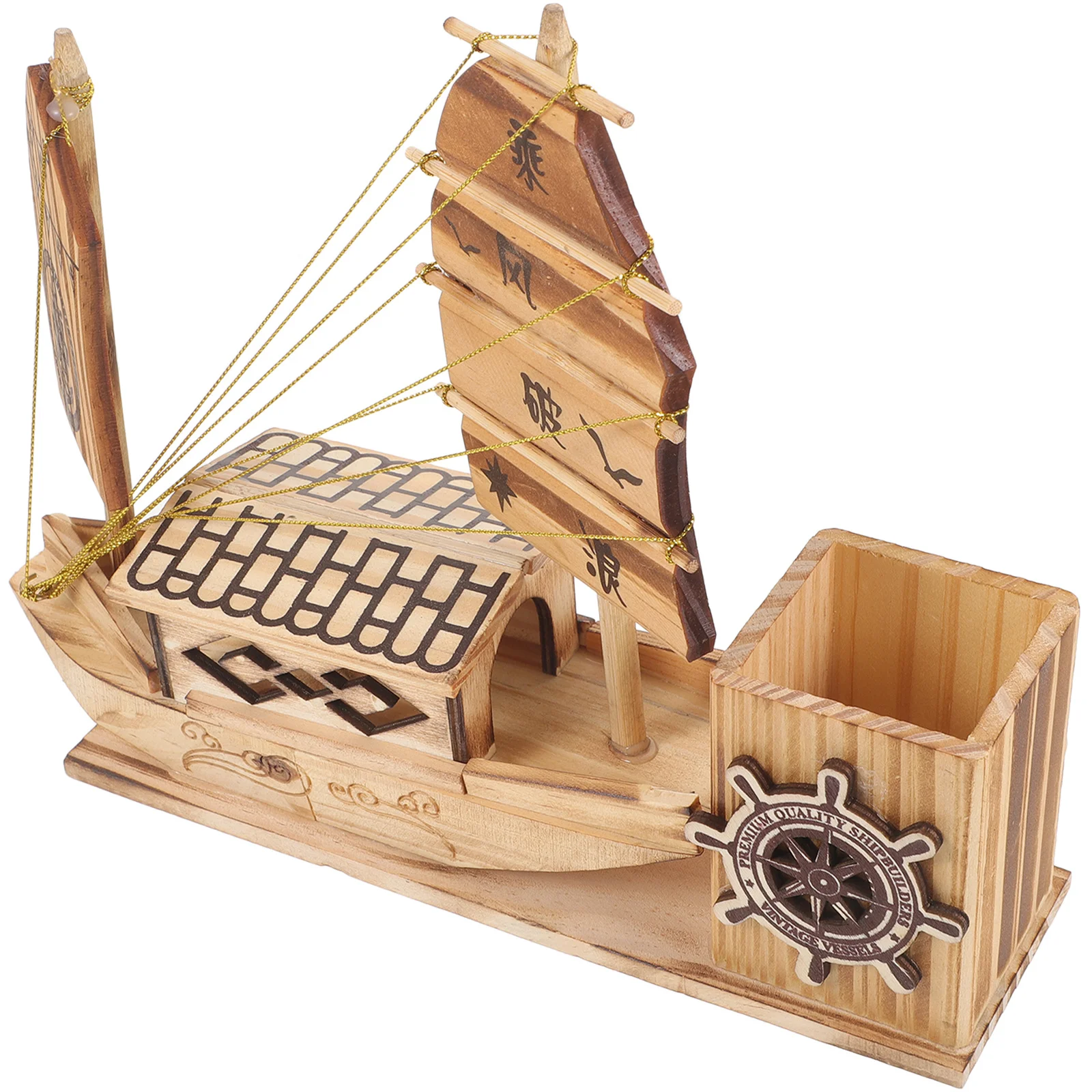 Sailboat Desktop Pen Holder Wooden Design Large Capacity Pen Organizer Storage Holder for Office Desk Storage Decoration
Sailboat Desktop Pen Holder Wooden Design Large Capacity Pen Organizer Storage Holder for Office Desk Storage Decoration