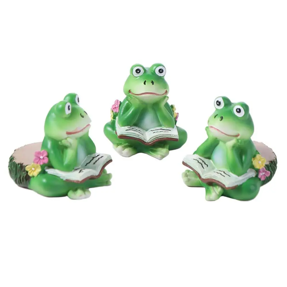 3pcs Cartoon Reading Frogs Figurines Green Cute Frog Bonsai Ornaments Handicraft Resin Crafts Frog Potted Mat Home Living Room
3pcs Cartoon Reading Frogs Figurines Green Cute Frog Bonsai Ornaments Handicraft Resin Crafts Frog Potted Mat Home Living Room