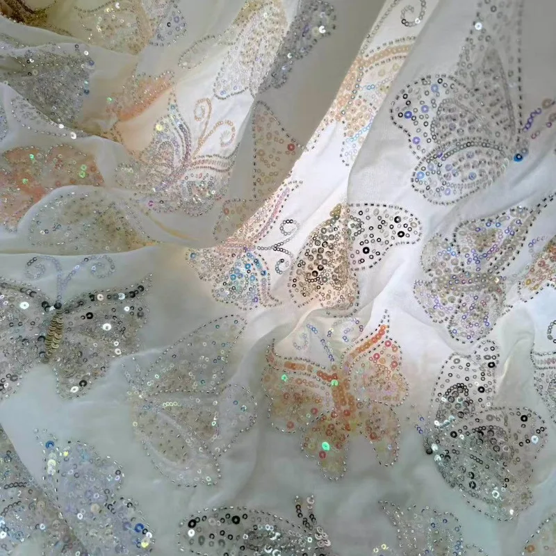 Brocade Velvet Butterfly Sequins Beading Fabric for Wedding Dress Clothing Design Cloth Diy By The Meter Sewing Material
Brocade Velvet Butterfly Sequins Beading Fabric for Wedding Dress Clothing Design Cloth Diy By The Meter Sewing Material