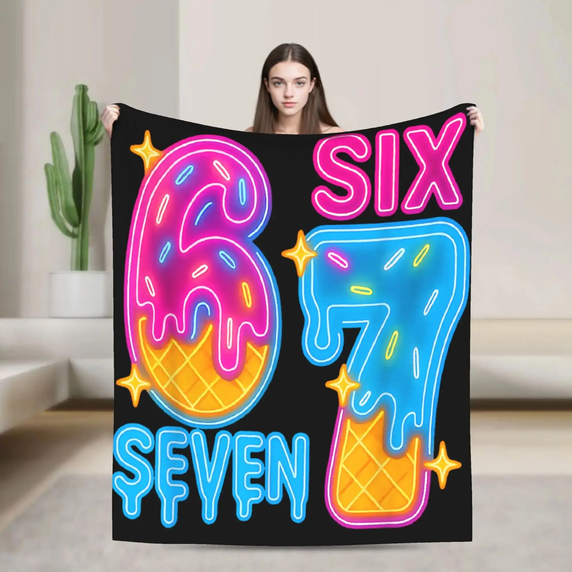 Плюшевый плед-покрывало с мемами Six Seven Ice Cream Drip и забавным сленгом Gen Alpha, новинка, фланелевое покрывало для кровати для девочек
Плюшевый плед-покрывало с мемами Six Seven Ice Cream Drip и забавным сленгом Gen Alpha, новинка, фланелевое покрывало для кровати для девочек