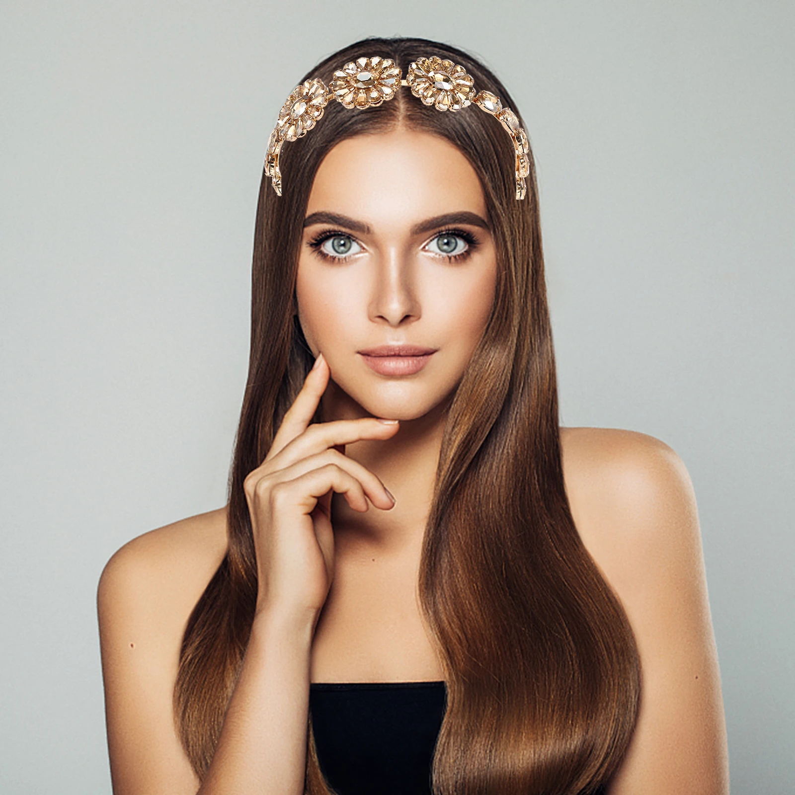 Flower Headband Rhinestone Headdress Girls Hair Hoops Fashionable Bridal Party Accessories Wedding Hairstyle Tool Women Brides
Flower Headband Rhinestone Headdress Girls Hair Hoops Fashionable Bridal Party Accessories Wedding Hairstyle Tool Women Brides