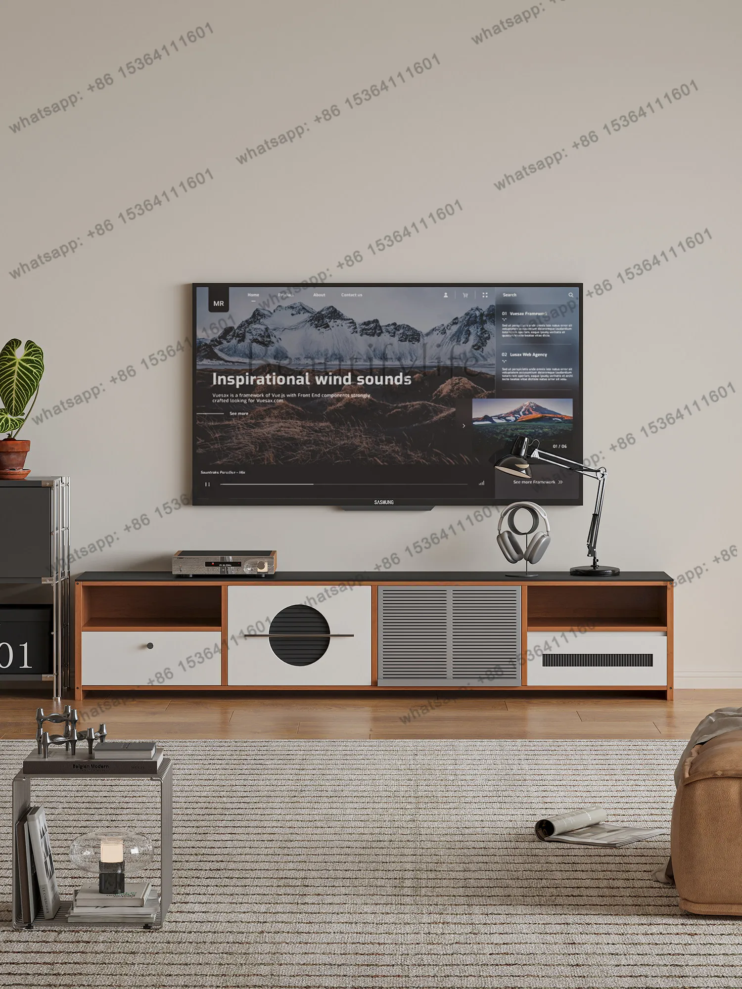 PG-Retro solid wood TV cabinet Home living room wall storage texture design Light luxury edge cabinet
PG-Retro solid wood TV cabinet Home living room wall storage texture design Light luxury edge cabinet
