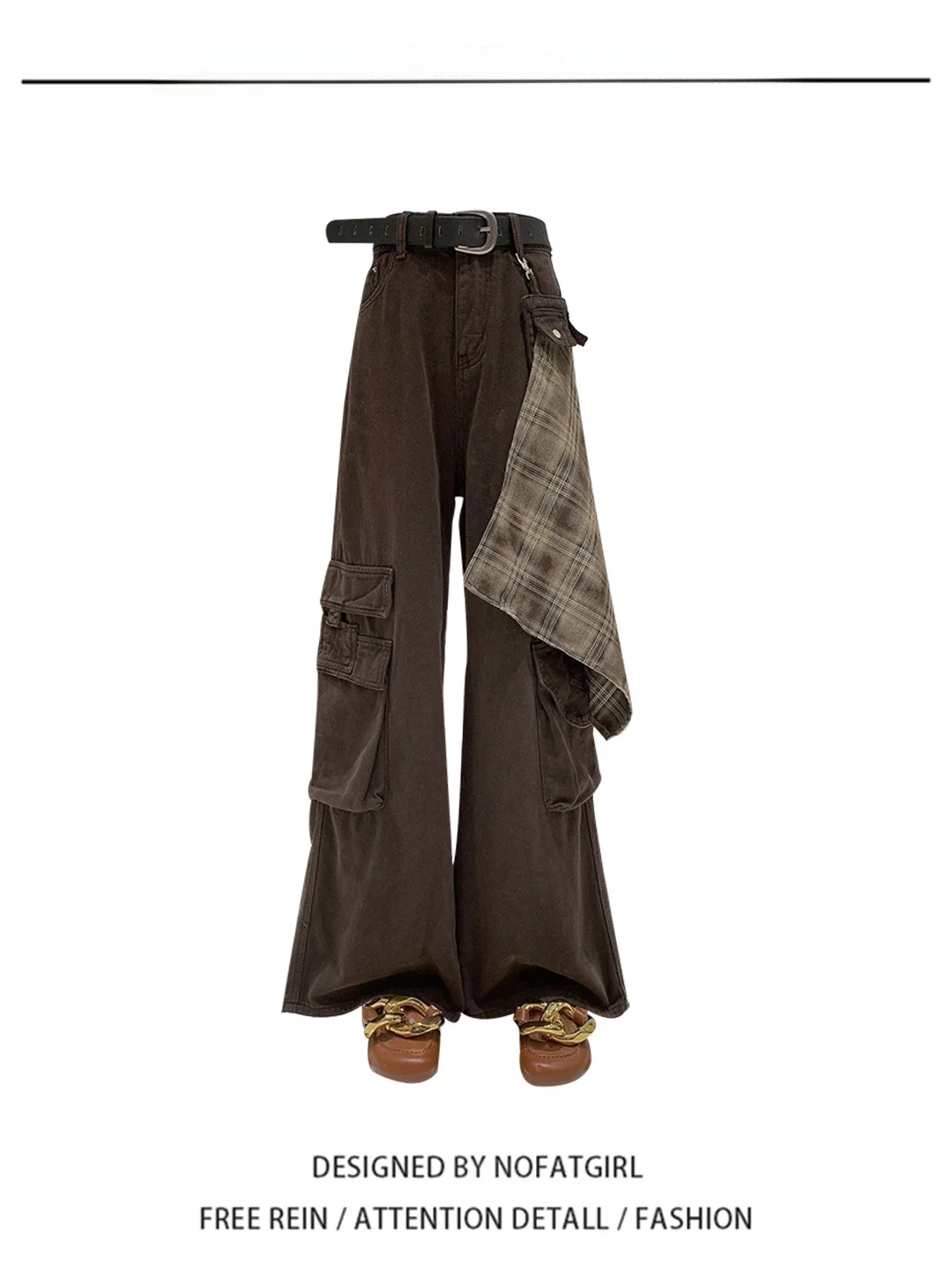 Casual American Plaid Wide Leg Pants Women's Loose Workwear Trousers High Waist Patchwork Design Comfortable Autumn Fashion
Casual American Plaid Wide Leg Pants Women's Loose Workwear Trousers High Waist Patchwork Design Comfortable Autumn Fashion