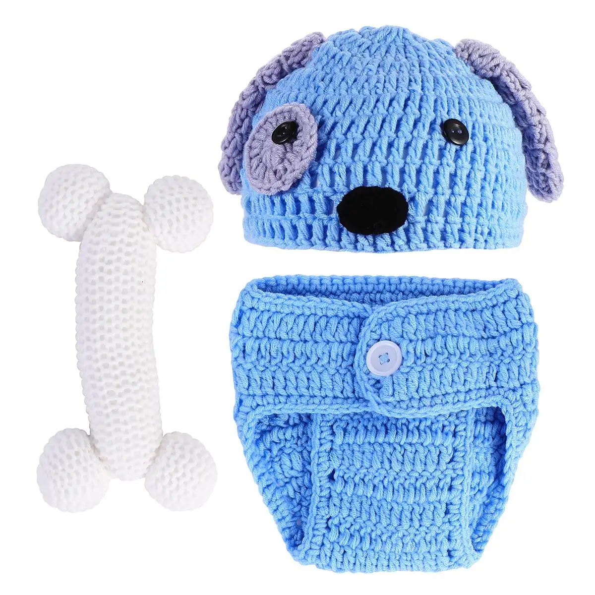 3 Pcs Newborn Baby Clothes Hand Knitted Cotton Hats Blue Shorts Photo Props Puppy Modeling Infant Wear Accessories
3 Pcs Newborn Baby Clothes Hand Knitted Cotton Hats Blue Shorts Photo Props Puppy Modeling Infant Wear Accessories