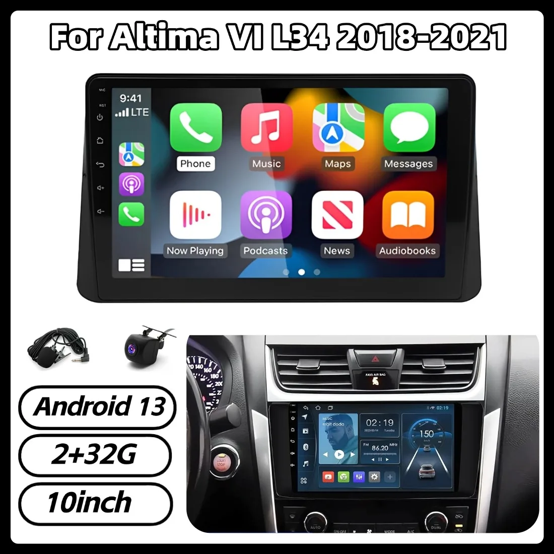Автомагнитола 2+32 ГБ, 10 дюймов, Android 13, GPS-навигация для Altima VI L34 2018-2021, поддержка Carplay, Android Auto, Bluetooth, Wi-Fi
Автомагнитола 2+32 ГБ, 10 дюймов, Android 13, GPS-навигация для Altima VI L34 2018-2021, поддержка Carplay, Android Auto, Bluetooth, Wi-Fi