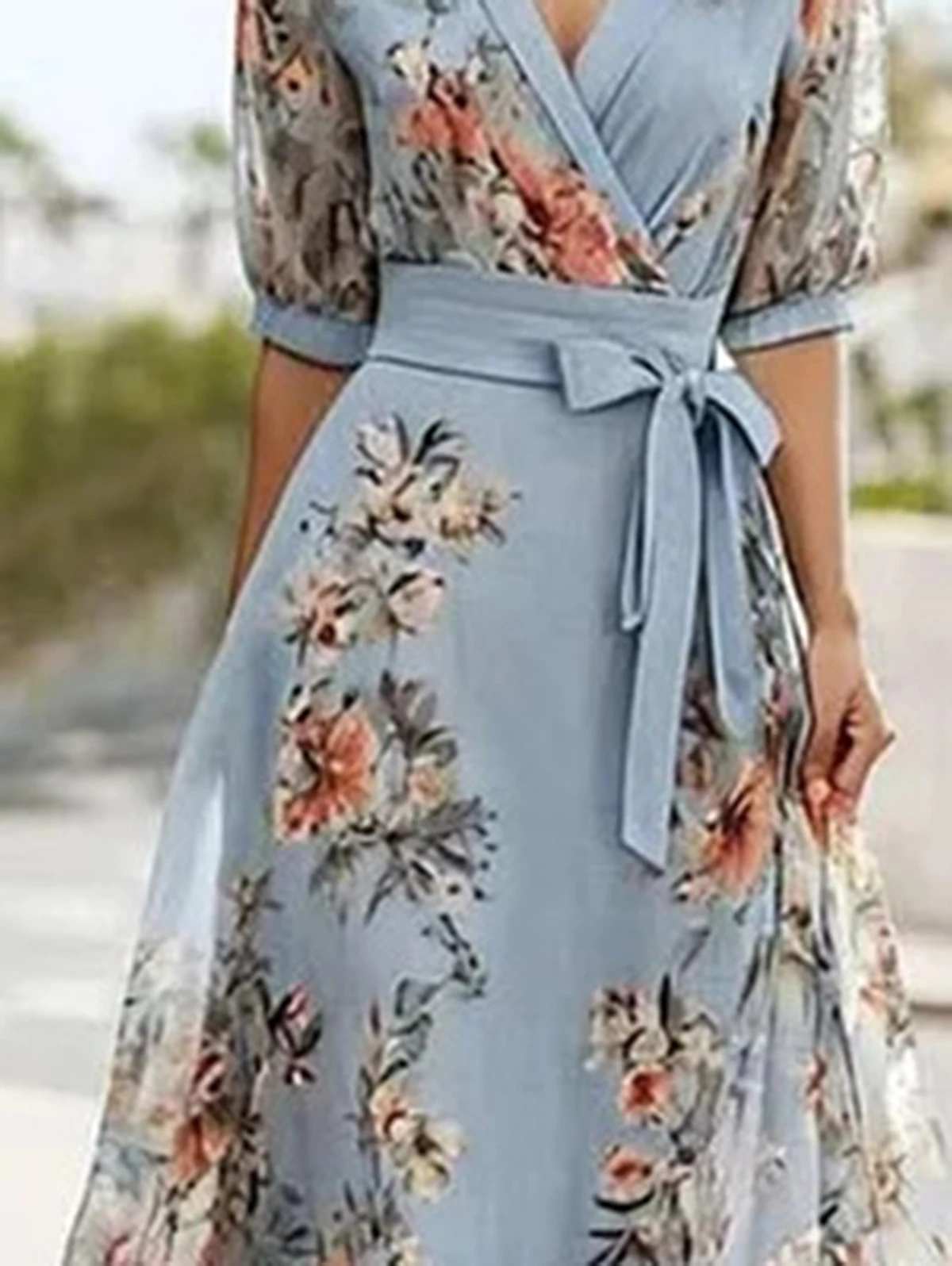 Women's Summer Bohemian Floral Maxi Dress Short Sleeve V-Neck Slim Waist Straps Elegant Casual Dresses Women Clothing
Women's Summer Bohemian Floral Maxi Dress Short Sleeve V-Neck Slim Waist Straps Elegant Casual Dresses Women Clothing