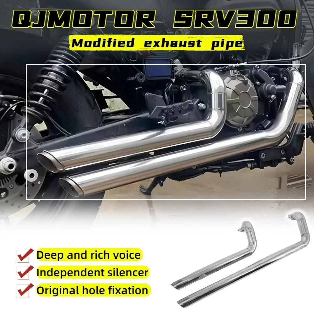 For QJMOTOR SRV300 motorcycle modified exhaust QJ 350SRV modified Harley VH double hoof sound bass exhaust pipe accessories
For QJMOTOR SRV300 motorcycle modified exhaust QJ 350SRV modified Harley VH double hoof sound bass exhaust pipe accessories