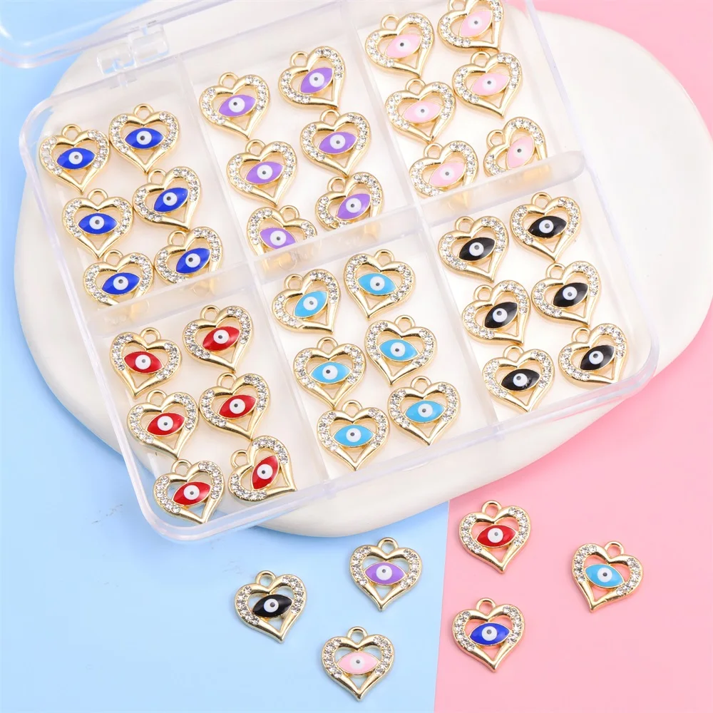 10Pcs Boho Evil Eye Heart Metal Enamel Charm For DIY Earrings Bracelet Jewelry Making Accessories Wholesale
10Pcs Boho Evil Eye Heart Metal Enamel Charm For DIY Earrings Bracelet Jewelry Making Accessories Wholesale