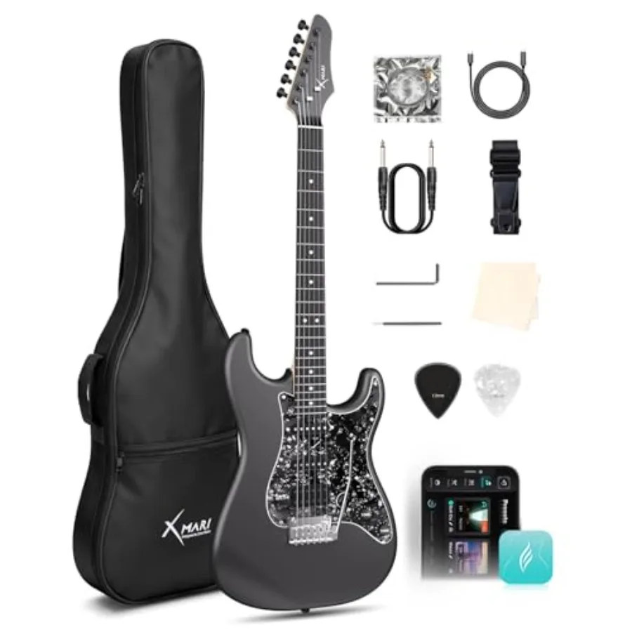 Smart Electric Guitar with Carbon Fiber Body Custom Ceramic Pickups 4 DSP Presets USB-C OTG Recording Headphone Output Black In
Smart Electric Guitar with Carbon Fiber Body Custom Ceramic Pickups 4 DSP Presets USB-C OTG Recording Headphone Output Black In
