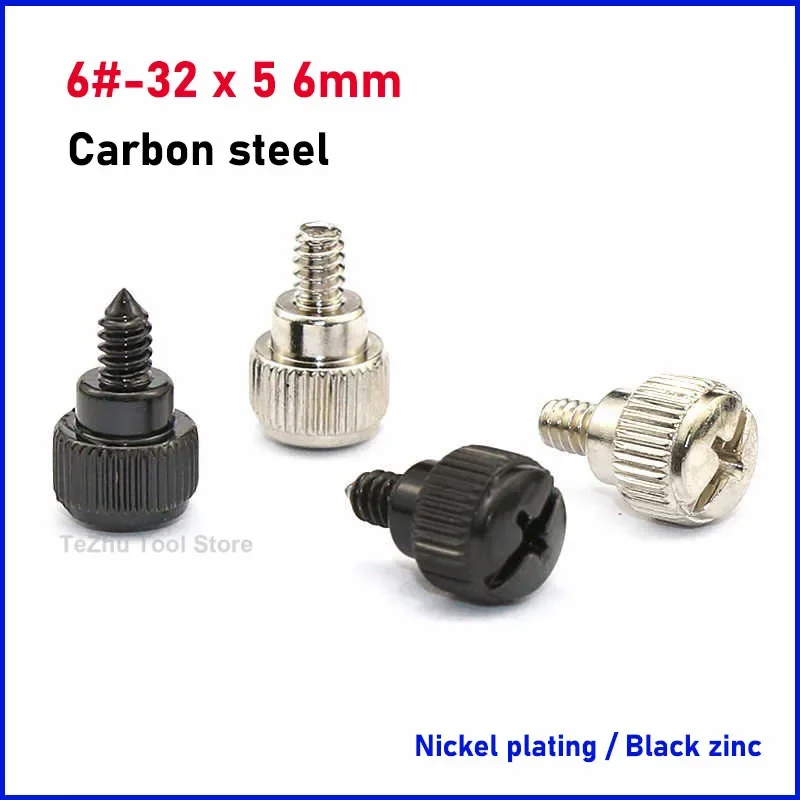 30pc 6#-32 x 5 6mm Computer Case Screw Black Or Nickel Plating Slotted Phillips Head Hand Tighten Thumb Screw
30pc 6#-32 x 5 6mm Computer Case Screw Black Or Nickel Plating Slotted Phillips Head Hand Tighten Thumb Screw
