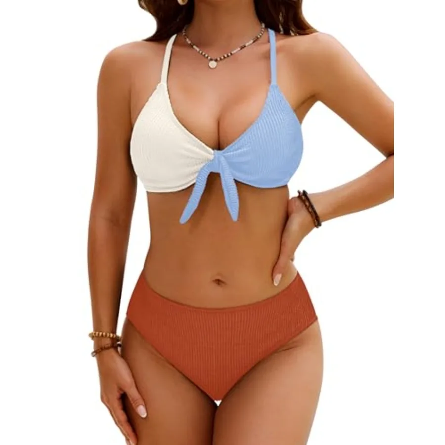 Blooming Jelly Womens Bikini Sets 2 Pcs Cheeky High Cut Bathing Suit Sexy Ribbed Tie Knot Swimsuits
Blooming Jelly Womens Bikini Sets 2 Pcs Cheeky High Cut Bathing Suit Sexy Ribbed Tie Knot Swimsuits