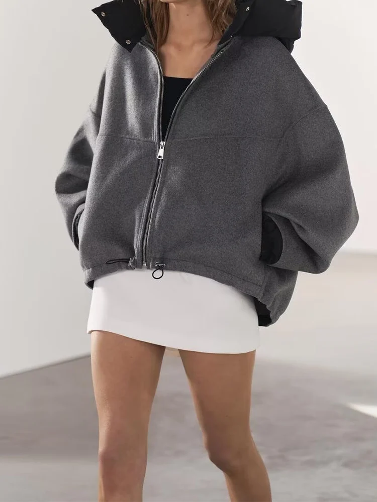 New autumn women's clothing European and American style French design fashionable versatile woolen coat with detachable cotton h
New autumn women's clothing European and American style French design fashionable versatile woolen coat with detachable cotton h