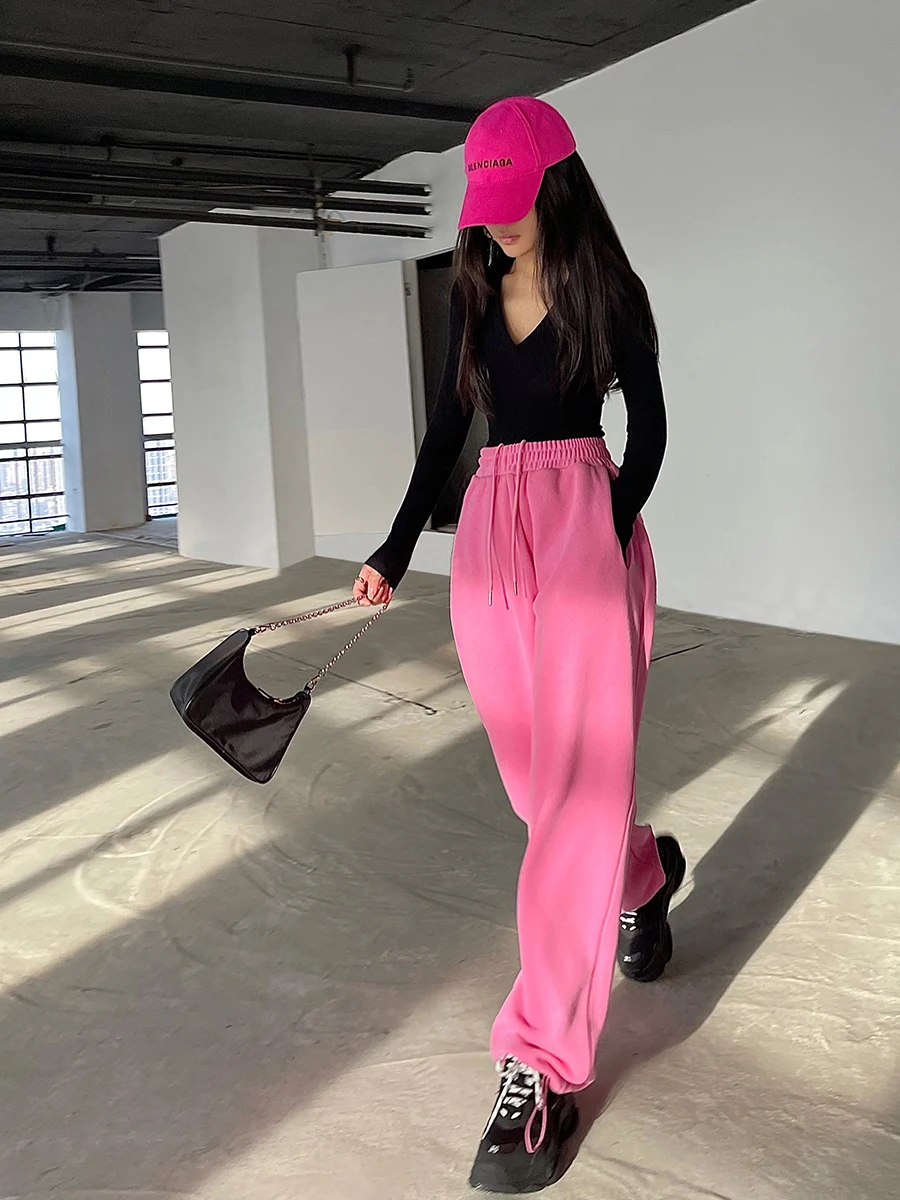 High Waist Loose Fit Drawstring Cuffed Versatile Sporty Casual Pants Women's Sweatpants Street Style Slimming Effect
High Waist Loose Fit Drawstring Cuffed Versatile Sporty Casual Pants Women's Sweatpants Street Style Slimming Effect