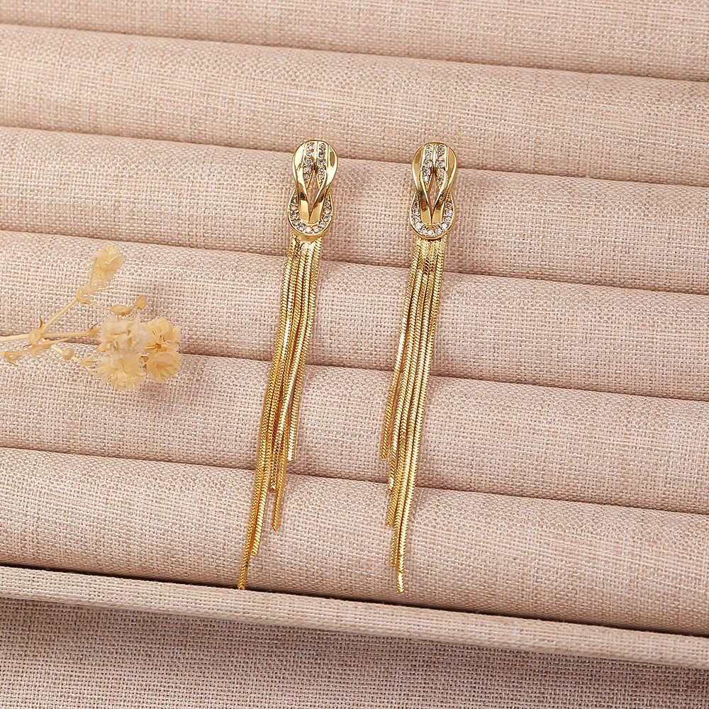 Long tassel zircon earrings, light luxury and high-end earrings, cold style, fashionable, exquisite and versatile earrings
Long tassel zircon earrings, light luxury and high-end earrings, cold style, fashionable, exquisite and versatile earrings