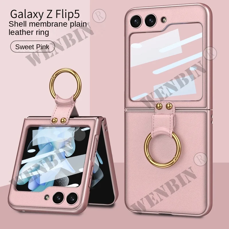 Finger Ring Capa For Samsung Galaxy Z Flip 5 4 3 5G Case Luxury Leather With Camera Lens Protector Glass Phone Cover
Finger Ring Capa For Samsung Galaxy Z Flip 5 4 3 5G Case Luxury Leather With Camera Lens Protector Glass Phone Cover