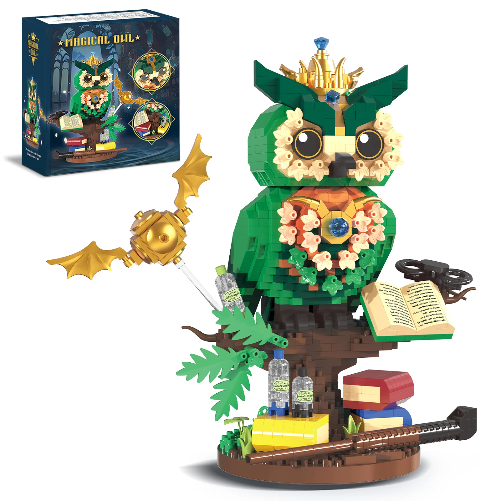 MOC Creative Harry Magic Owl Model Gold Flying Ball Magic Books Building Blocks Toys Home Decoration Model Children's Gifts
MOC Creative Harry Magic Owl Model Gold Flying Ball Magic Books Building Blocks Toys Home Decoration Model Children's Gifts