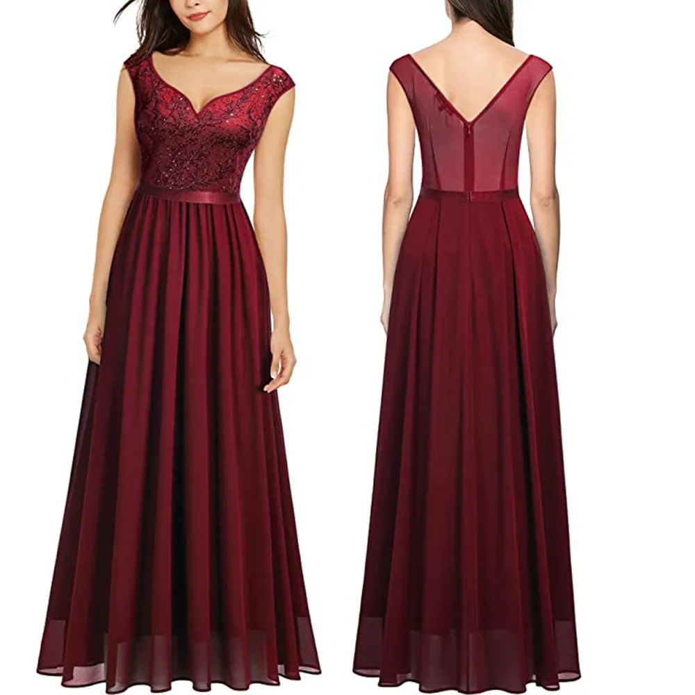 A-Line V Neck Women's sleeveless Classy Deep Formal Evening Party Maxi Dress Slim Fit Evening Dress For Party
A-Line V Neck Women's sleeveless Classy Deep Formal Evening Party Maxi Dress Slim Fit Evening Dress For Party
