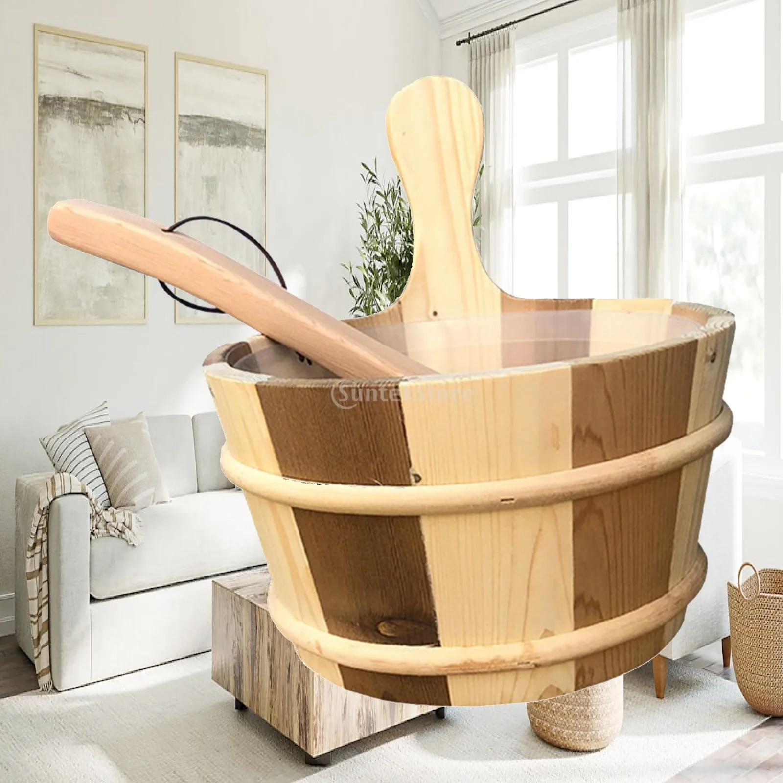 Folding Wooden Bath Bucket 4L Sauna Barrel with Ladle Steaming Spa Accessories for Indoor or Outdoor Use
Folding Wooden Bath Bucket 4L Sauna Barrel with Ladle Steaming Spa Accessories for Indoor or Outdoor Use