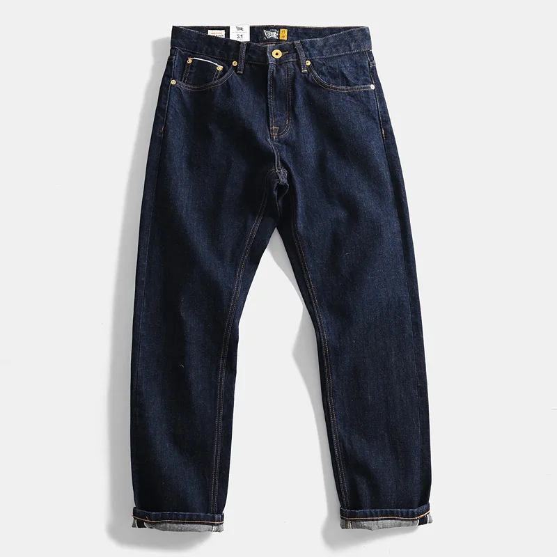 heavy red tannin chunky retro cotton straight leg loose jeans men's casual long Japanese pants dark blue
heavy red tannin chunky retro cotton straight leg loose jeans men's casual long Japanese pants dark blue