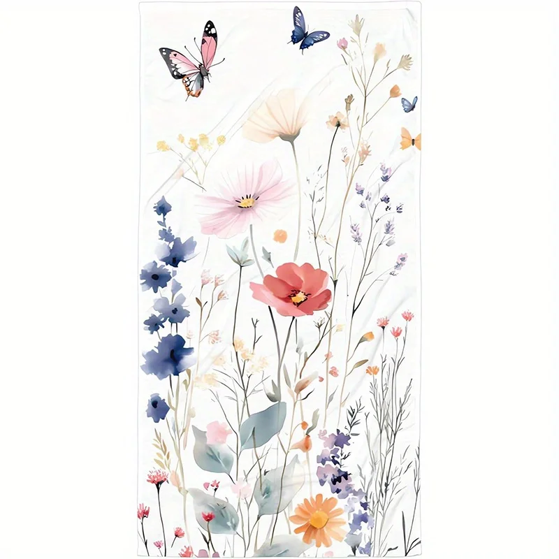 Beach Towel Watercolor Style Floral Butterfly Printed Pattern Sun Protection Windproof Suitable for Pool Camping Travel Blanket
Beach Towel Watercolor Style Floral Butterfly Printed Pattern Sun Protection Windproof Suitable for Pool Camping Travel Blanket