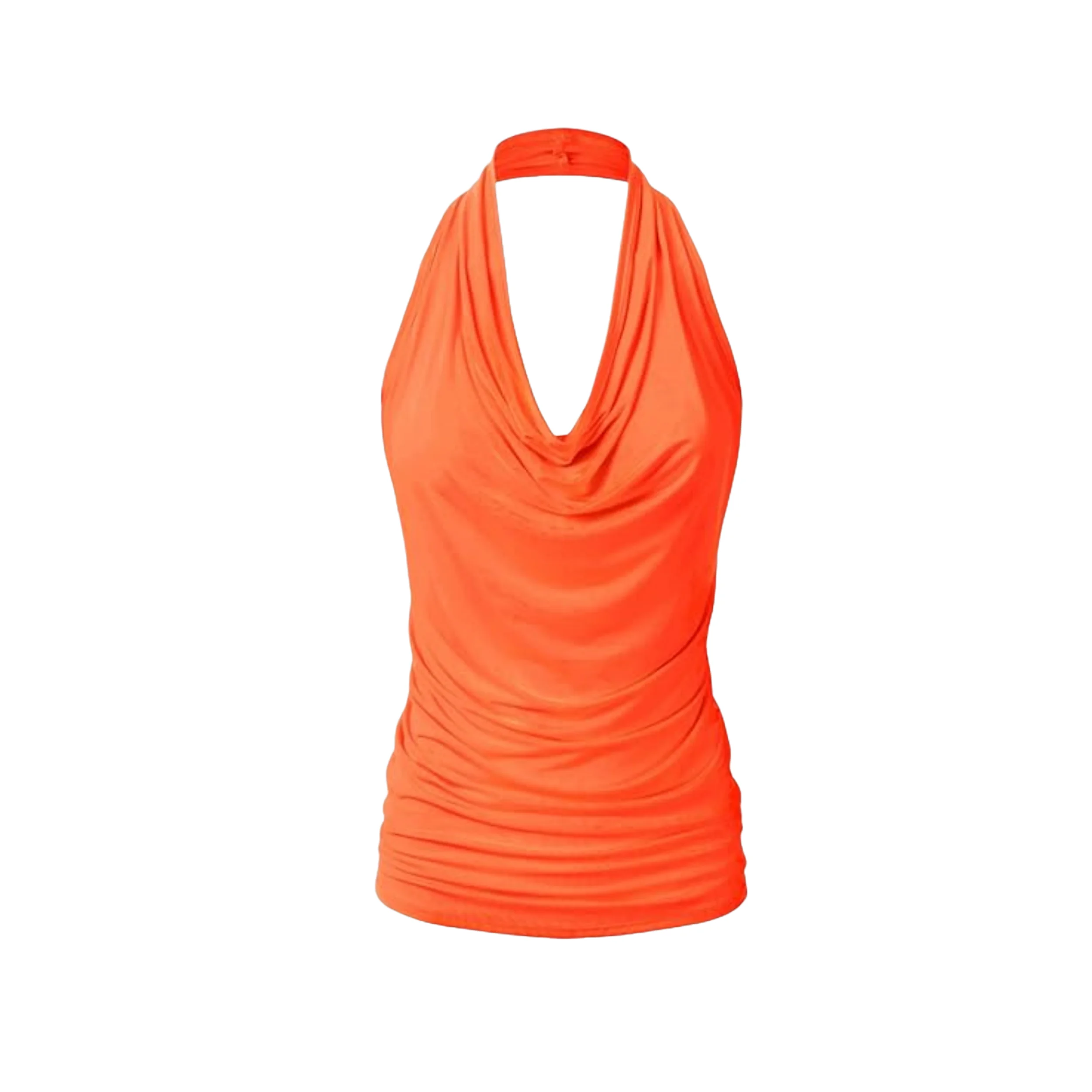 Plus Size Orange Halter Neck Cowl Ruched Waist Tank Top
Plus Size Orange Halter Neck Cowl Ruched Waist Tank Top