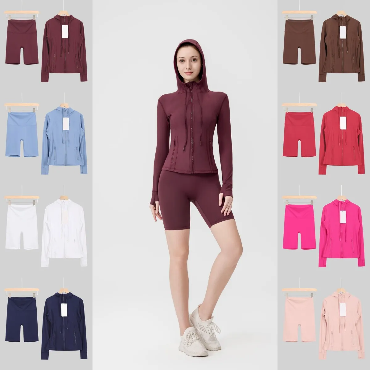 Дизайнерский женский комплект: удлиненная куртка с капюшоном + обтягивающие брюки (5 баллов по оценке), спортивная одежда с длинными рукавами, дышащая, быстросохнущая, для фитнеса.
Дизайнерский женский комплект: удлиненная куртка с капюшоном + обтягивающие брюки (5 баллов по оценке), спортивная одежда с длинными рукавами, дышащая, быстросохнущая, для фитнеса.