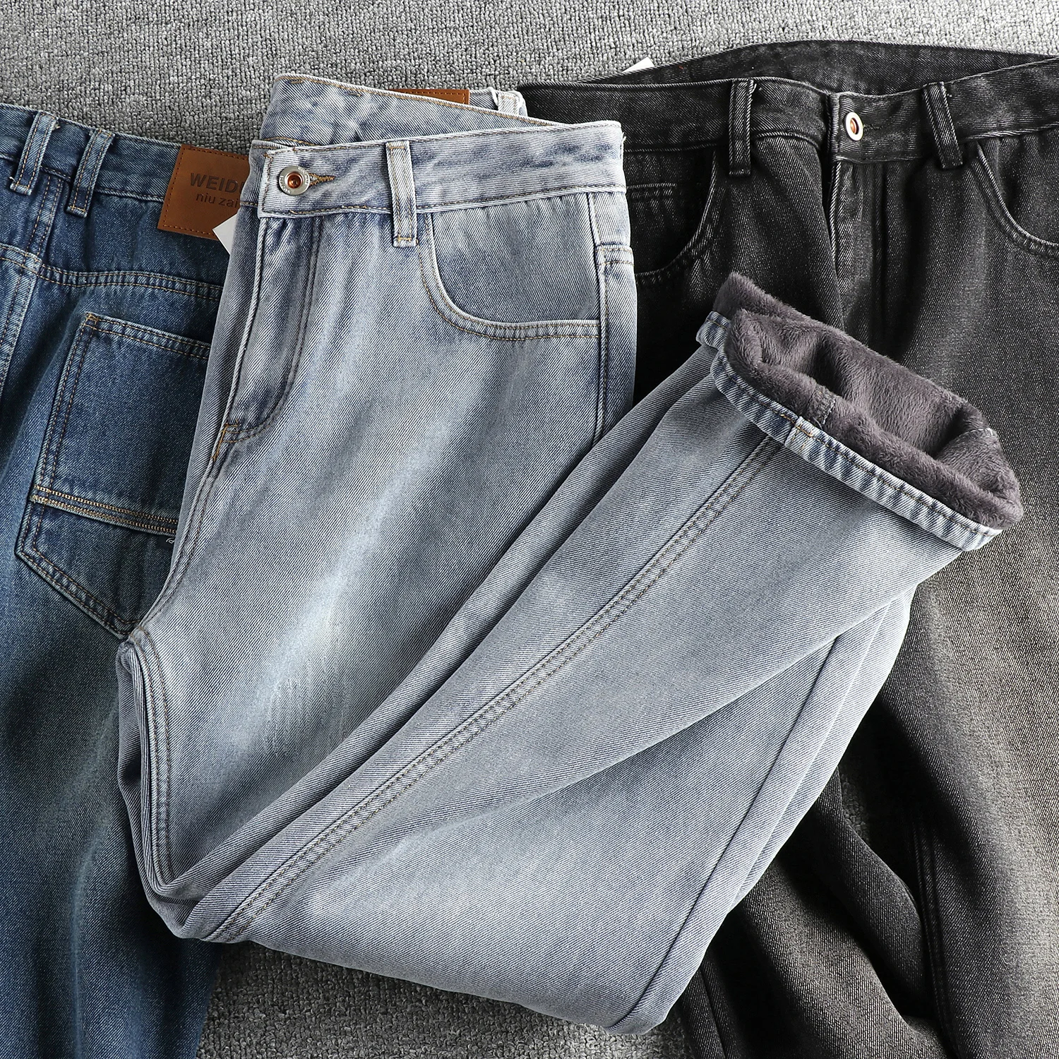 Retro American Thickened Fleece Lined Washed Jeans Men's Winter Fashion Versatile Comfortable Straight Leg Youth Long Pants
Retro American Thickened Fleece Lined Washed Jeans Men's Winter Fashion Versatile Comfortable Straight Leg Youth Long Pants