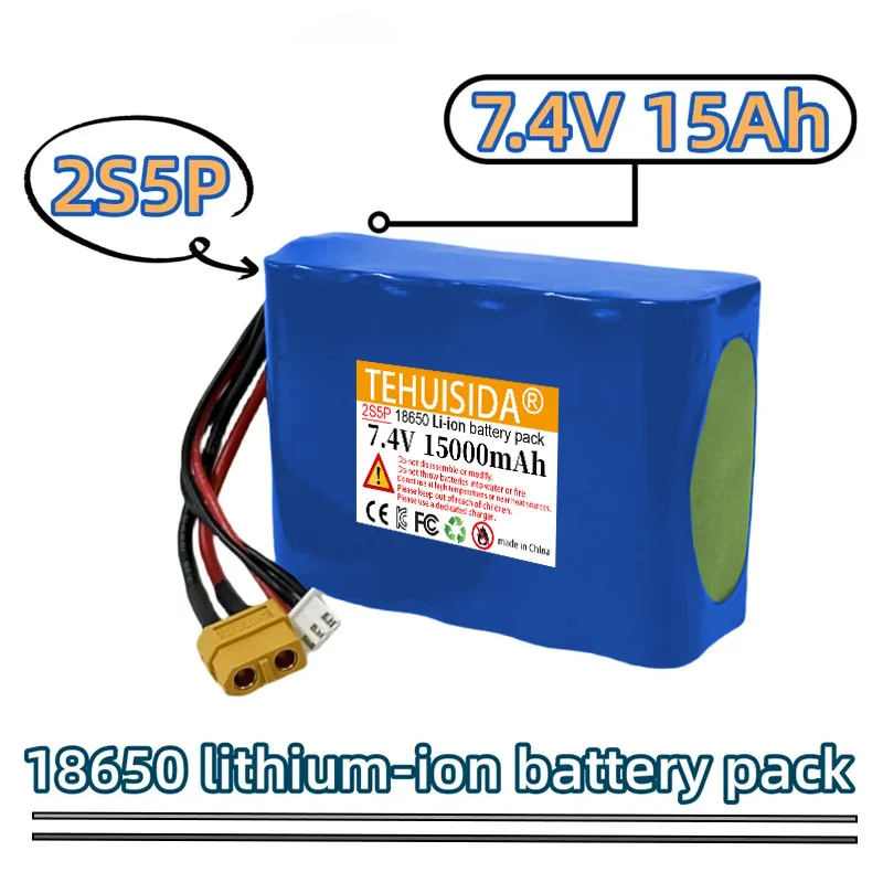 18650 2S5P 7.4V 15Ah / 15000mAh Rechargeable Lithium Ion Battery Pack XT60 XH2.54-3P Plug,For Various RC Airplane Quadrotor
18650 2S5P 7.4V 15Ah / 15000mAh Rechargeable Lithium Ion Battery Pack XT60 XH2.54-3P Plug,For Various RC Airplane Quadrotor