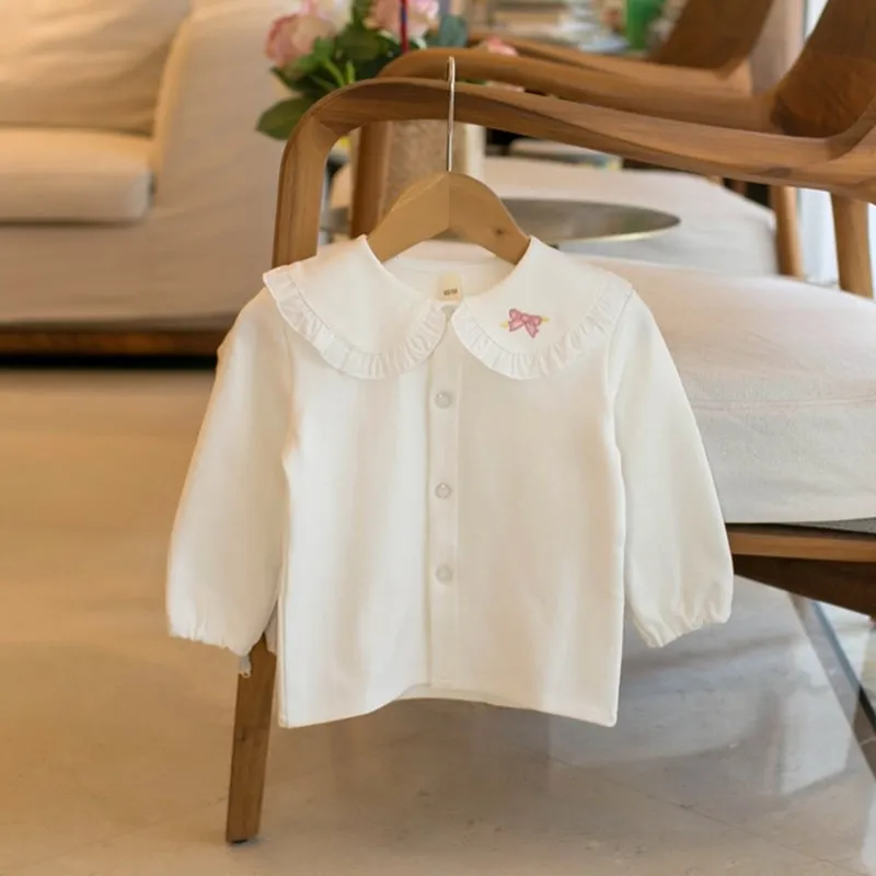 spring 2025 baby girls clothes kids shirt cotton soft tops Sweet bow embroidered lapel white shirt
spring 2025 baby girls clothes kids shirt cotton soft tops Sweet bow embroidered lapel white shirt