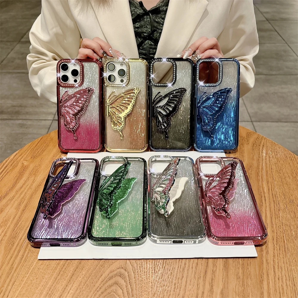 Luxury Diamond Plating Phone Case with Glitter Gradient Card & Large Butterfly Bracket for iPhone 16 15 14 13 12 11 Pro Max Plus
Luxury Diamond Plating Phone Case with Glitter Gradient Card & Large Butterfly Bracket for iPhone 16 15 14 13 12 11 Pro Max Plus