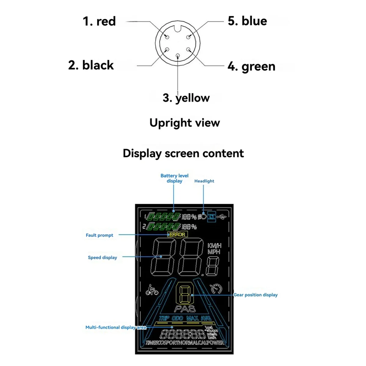 Electric Bike LCD Display X3 24V 36V 48V Colorful Display 5pin WaterProof Connection Plug
Electric Bike LCD Display X3 24V 36V 48V Colorful Display 5pin WaterProof Connection Plug