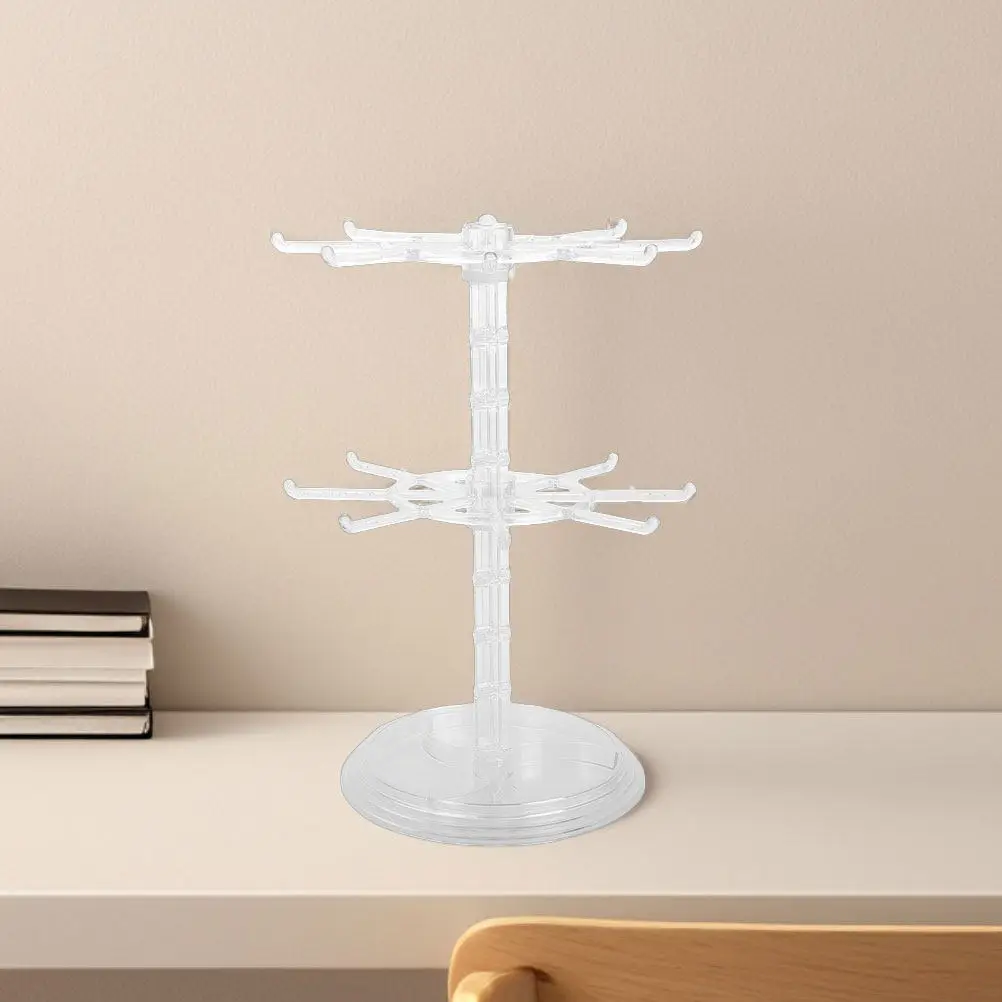 3Pcs Rotating Jewelry Stand Keychain Display Organizer for Desk Versatile Small Accessory Holder Necklace Bracelet Earring Rack