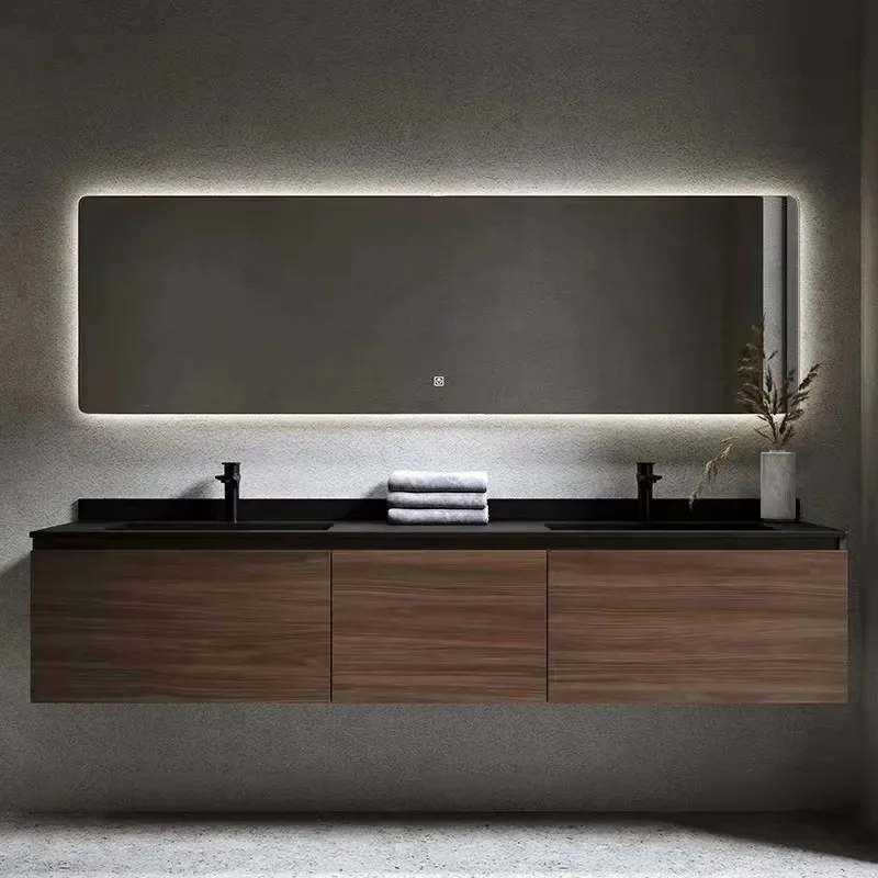 Rock slab seamless ceramic integrated double basin bathroom cabinet combination simple modern bathroom hand and face pool
Rock slab seamless ceramic integrated double basin bathroom cabinet combination simple modern bathroom hand and face pool