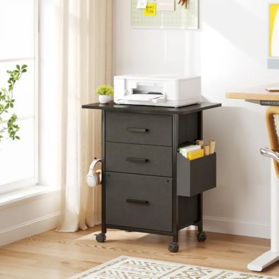 3 Drawer File Cabinet with 24'' Extended Desktop Mobile Filing Cabinet Printer Stand Rolling Printer Stand with Side Bag Fabric
3 Drawer File Cabinet with 24'' Extended Desktop Mobile Filing Cabinet Printer Stand Rolling Printer Stand with Side Bag Fabric