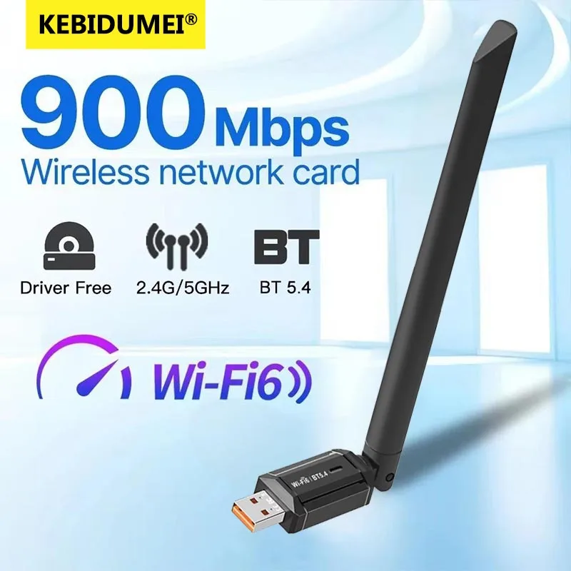 Wi-Fi 6 USB-адаптер 900 Мбит/с Bluetooth 5,4 AX900 USB-ключ Беспроводная сетевая карта Двухдиапазонный Ethernet-приемник 2,4G 5G Бесплатный драйвер
Wi-Fi 6 USB-адаптер 900 Мбит/с Bluetooth 5,4 AX900 USB-ключ Беспроводная сетевая карта Двухдиапазонный Ethernet-приемник 2,4G 5G Бесплатный драйвер