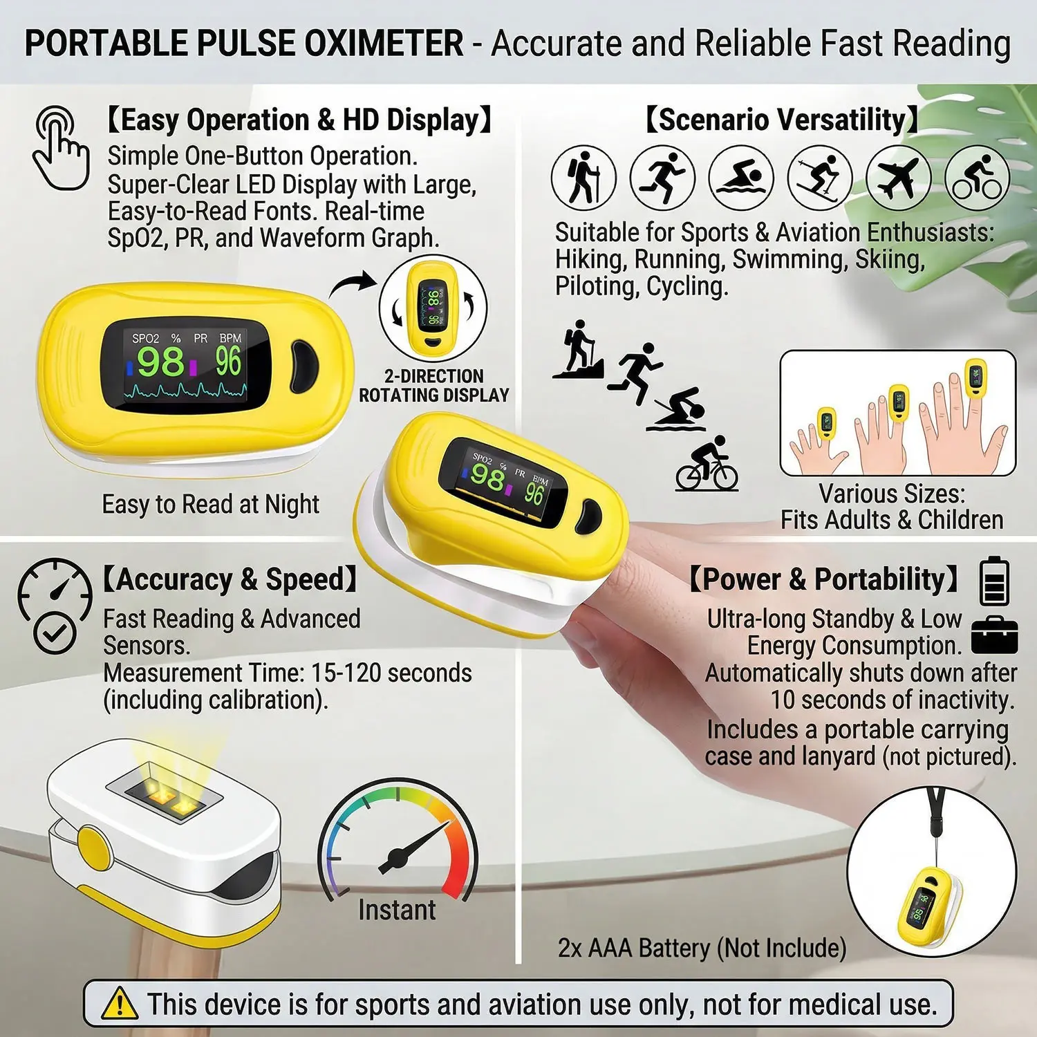 Finger Pulse Oximeter Medical Portable Blood Oxygen Oxymetre Heart Rate Saturation Meter OLED Oximetro De Dedo LED Display
Finger Pulse Oximeter Medical Portable Blood Oxygen Oxymetre Heart Rate Saturation Meter OLED Oximetro De Dedo LED Display