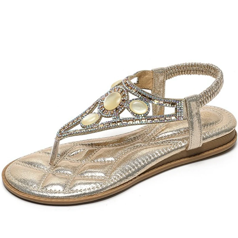 Big Size Openwork Sandals Bohemian Style Flat Shoes Rhinestone Decor Comfortable Summer
Big Size Openwork Sandals Bohemian Style Flat Shoes Rhinestone Decor Comfortable Summer