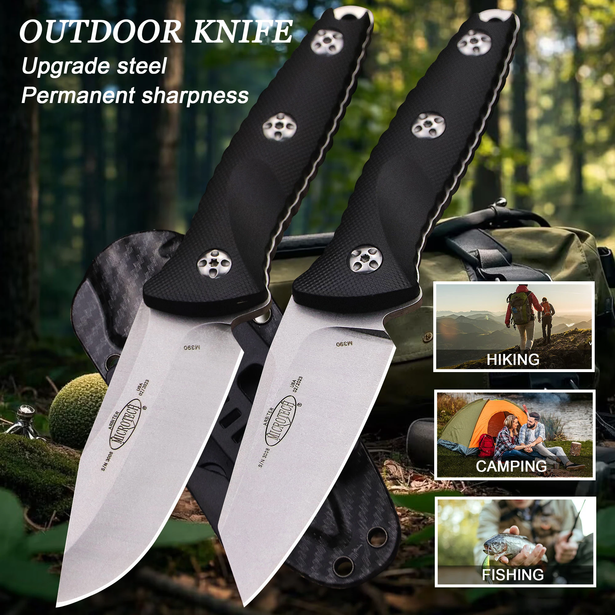 USA M390 outdoor hunting knife + scabbard, all-in-one jungle hunting knife, outdoor EDC survival knife
USA M390 outdoor hunting knife + scabbard, all-in-one jungle hunting knife, outdoor EDC survival knife