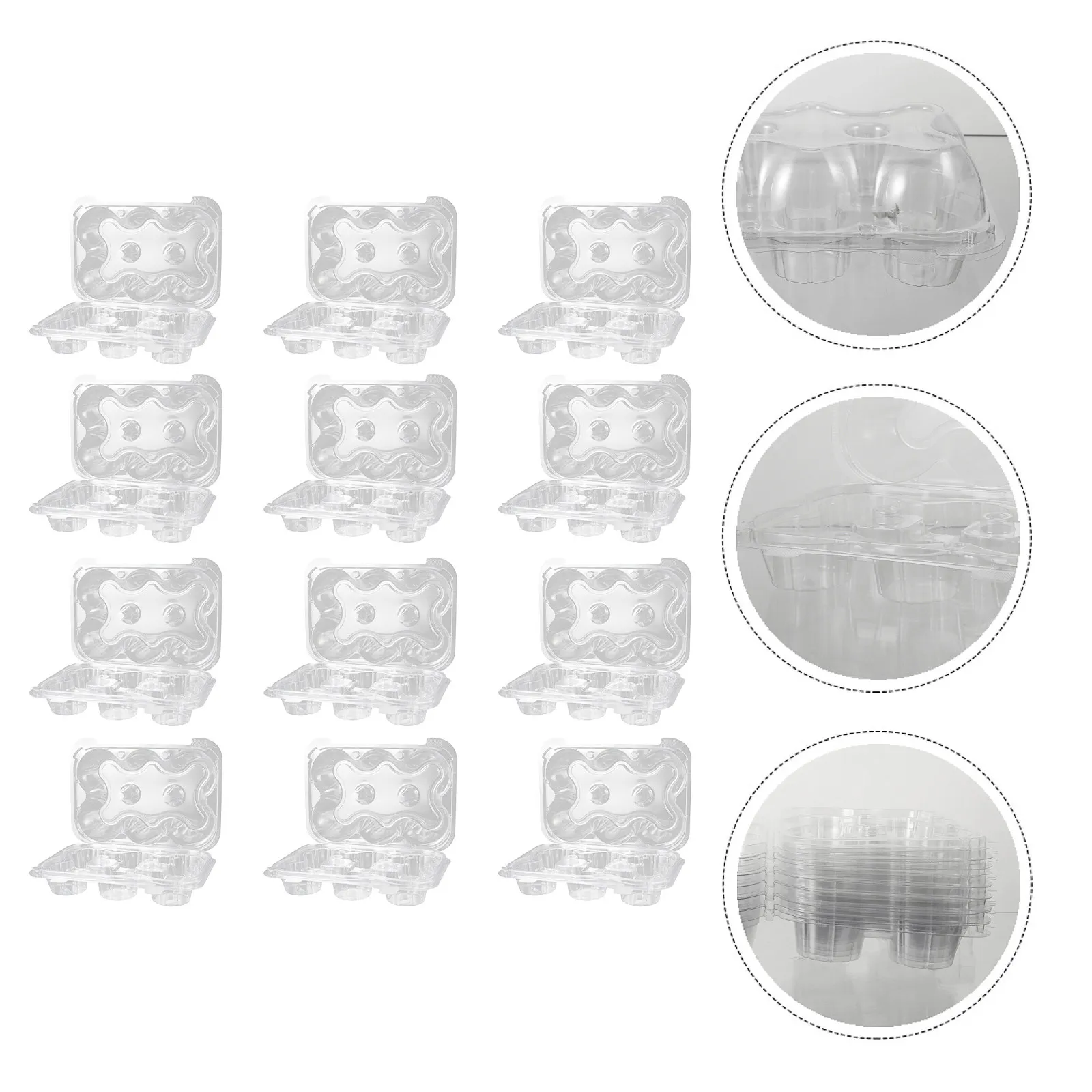 8Pcs Transparent Storage Box Cupcake Container Cake Box Stackable Handy for Parties Birthday Wedding Cake Container