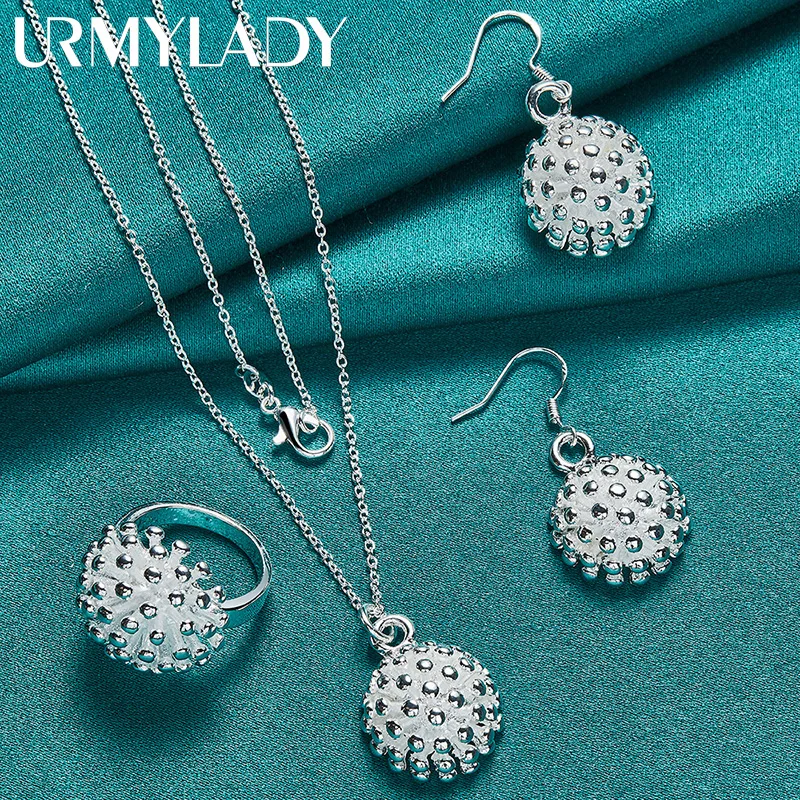 URMYLADY 925 Sterling Silver Round Coral Necklace Earring Ring Jewelry Set For Women Wedding Party Fashion Charm Gift
URMYLADY 925 Sterling Silver Round Coral Necklace Earring Ring Jewelry Set For Women Wedding Party Fashion Charm Gift