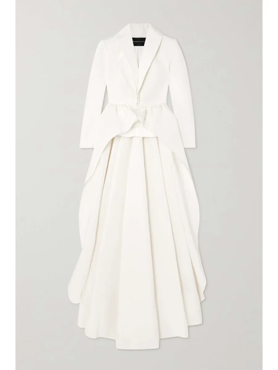 Women's Elegant Pant Sets Ruffle Hem Back Train Blazer Coat & High Waist Flare Pants Two Piece Outfit Formal Evening Dress Suit
Women's Elegant Pant Sets Ruffle Hem Back Train Blazer Coat & High Waist Flare Pants Two Piece Outfit Formal Evening Dress Suit