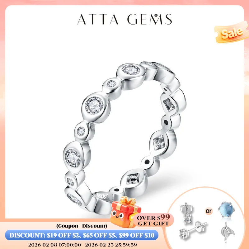 ATTAGEMS Solid S925 Sliver Eternity Moissanite Rings for Women D VVS1 Diamond Wedding Band Stackble Ring Luxury Fine Jewelry
ATTAGEMS Solid S925 Sliver Eternity Moissanite Rings for Women D VVS1 Diamond Wedding Band Stackble Ring Luxury Fine Jewelry